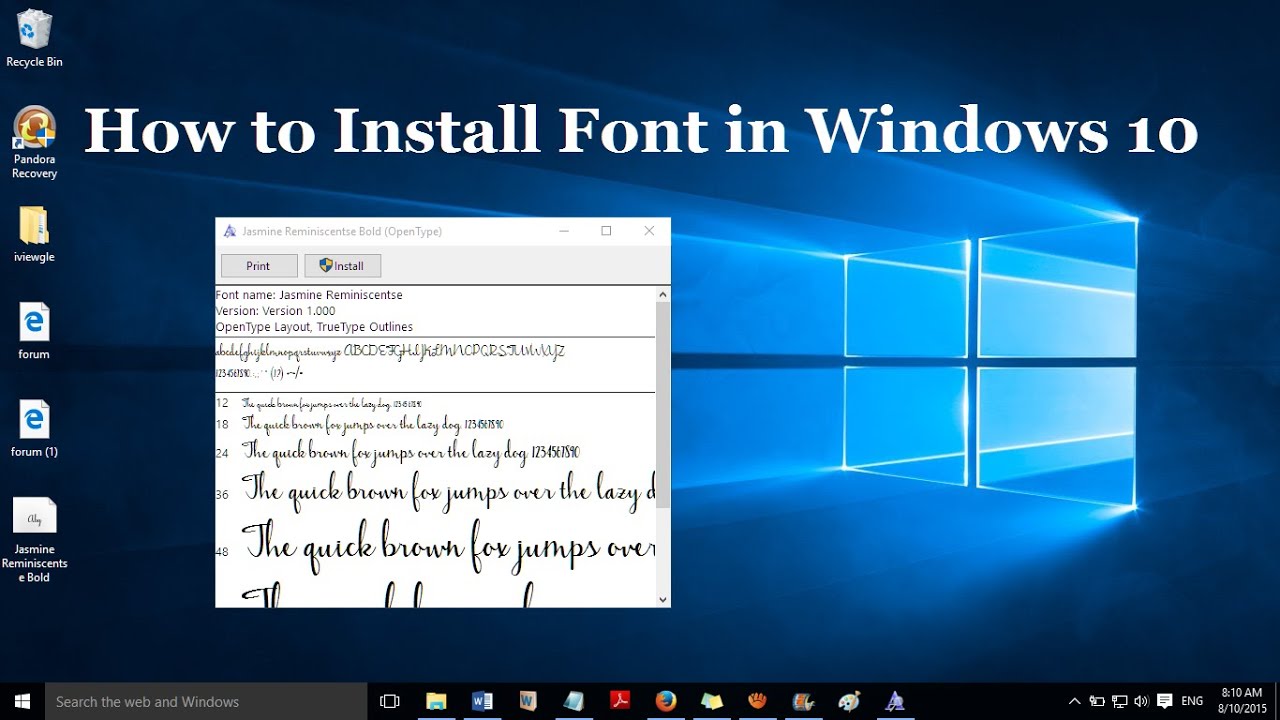 Install Pfm Font Windows 10